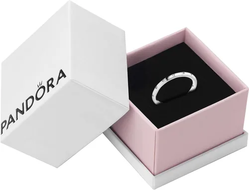 Miniatura 2 de Pandora Anillo de banda simple brillante - Anillo apilable para mujer, con caja de regalo