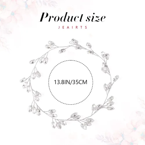 Miniatura 5 de Jeairts Tocado de novia con diamantes de imitación para el cabello de boda, con purpurina, accesorios para el cabello nupcial para mujeres