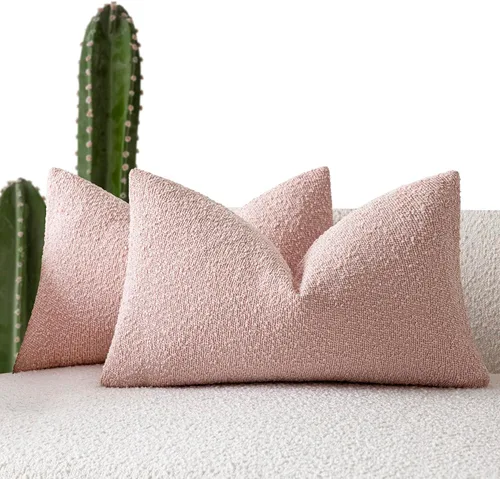 Miniatura 75 de Foindtower - Juego de 2 fundas decorativas de textura de bucle, fundas de almohada acentuadas, fundas de cojín sólidas, neutrales, para sofá, silla