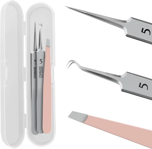 Miniatura 2 de WSYUB Pinzas para eliminar puntos negros, pinzas de pelo encarnado, extractor de espinillas de precisión, pinzas de celda, pinzas para cabello