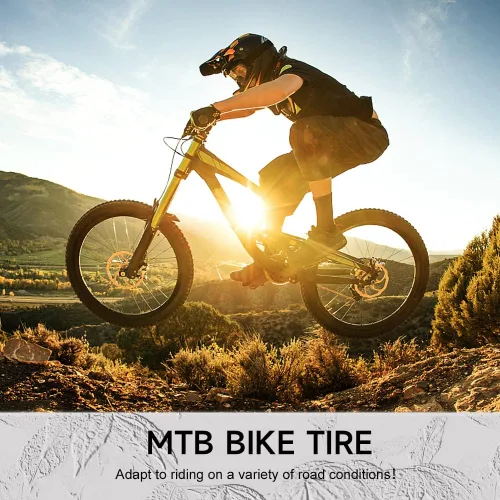 Miniatura 2 de Hycline Paquete de 2 neumáticos para bicicleta de montaña: neumáticos de bicicleta plegables de repuesto de 20/24/26/27.5 pulgadas resistentes al