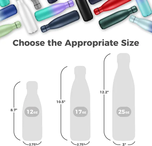 Miniatura 2 de Volhoply Botellas de agua aisladas de 25 onzas, paquete de 1/2/4, termo de acero inoxidable de doble pared que mantiene el frío y el calor, botella