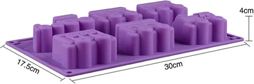 Miniatura 2 de Joyeee Molde de silicona para pastel de tren, 1 molde antiadherente de 6 cavidades para hornear para brownies de chocolate, tazas de magdalenas