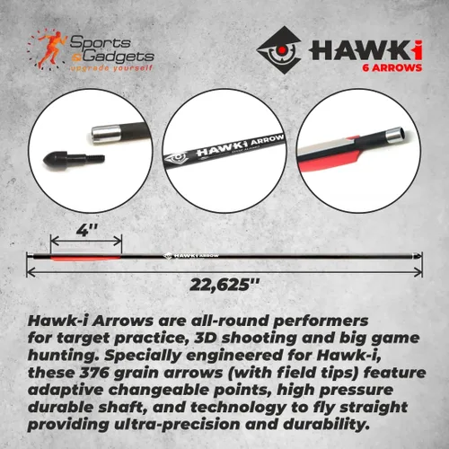 Miniatura 5 de Hawk-i Flecha de carbono PCP 13.26 oz flechas pernos para caza PCP armas de aire o ballestas 6 Flechas
