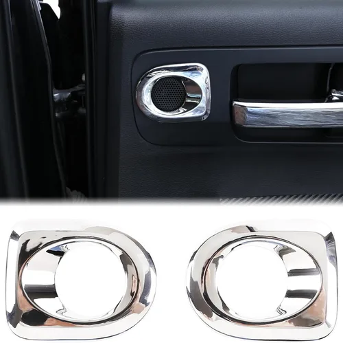 Miniatura 12 de Anillo de ajuste de cubierta de audio estéreo de sonido para puerta delantera interior de automóvil compatible con Toyota Tundra 2007-2021 Sequoia