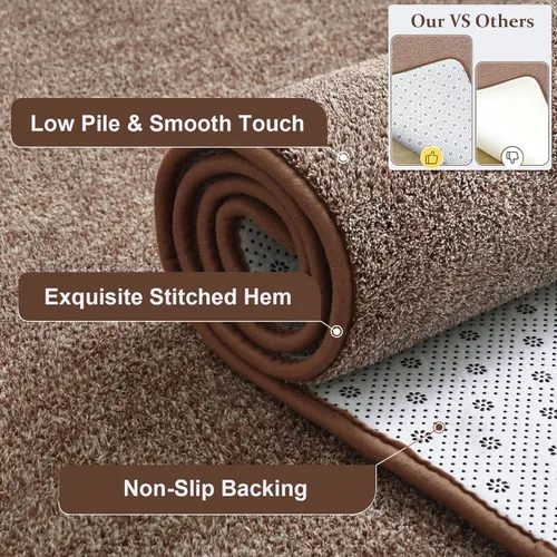 Miniatura 5 de Keeko Alfombras de área de 4 x 6 pies para sala de estar, alfombra suave y moderna de espuma viscoelástica para dormitorio, alfombra