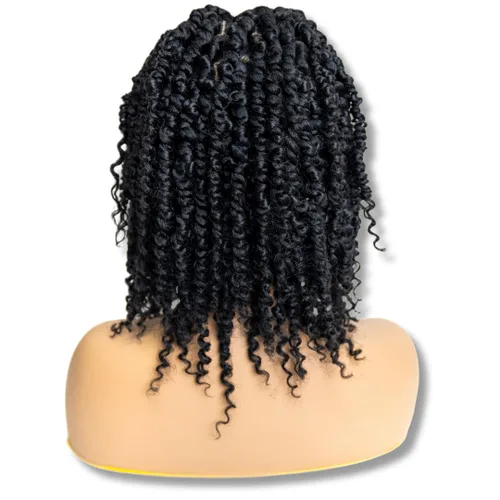 Miniatura 29 de PIB Peluca de encaje completo individual de 12 pulgadas, diseño de Passion Twist con raya cuadrada, pelucas trenzadas sin nudos para mujeres negras