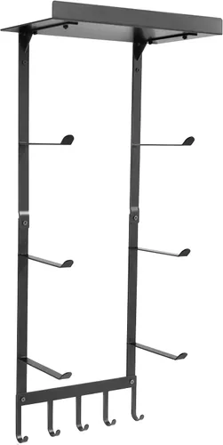 Miniatura 6 de Soporte de pared para esterilla de yoga, estante de almacenamiento de gimnasio en casa con estante flotante superior, 4 niveles para tapete de yoga
