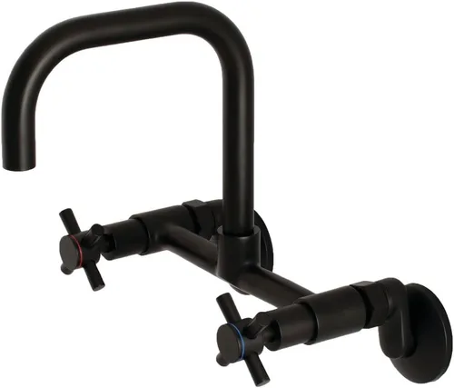 Miniatura 15 de Kingston Brass Concord - Grifo de cocina ajustable de 8 pulgadas para montaje en pared, latón cepillado