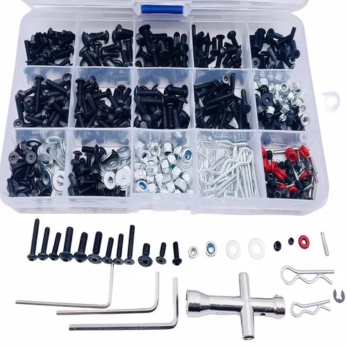 Kit surtido de tornillos universales RC de 634 piezas, 27 modelos de herramientas de reparación de tornillos y llaves – camión de 1/8 1/10 1/12