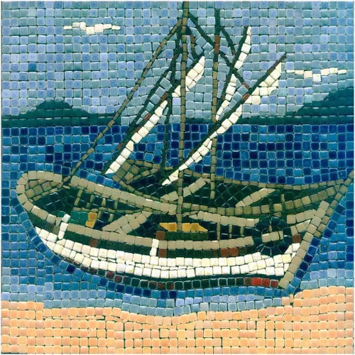 Miniatura 27 de Mosaicos hechos a mano fáciles con nuestro kit de manualidades de mosaico para adultos, delfín cuadrado de 7 pulgadas (20cm)