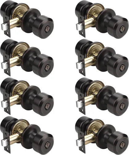 Miniatura 47 de KNOBWELL Paquete de 4 pomos de puerta cuadrados modernos para paso, pomos de puerta interiores, manija de puerta de pasillo y armario, color negro