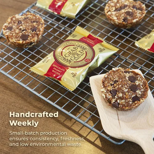 Miniatura 8 de Grab The Gold Barras de proteína de mantequilla de maní y chocolate 0.43 oz de proteína a base de plantas, avena orgánica, sin gluten, veganas