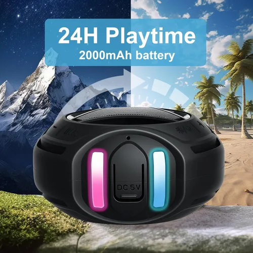 Miniatura 2 de Altavoz de ducha Bluetooth impermeable, altavoces Bluetooth portátiles inalámbricos, para exteriores, IPX7 flotante, micrófono integrado, tiempo