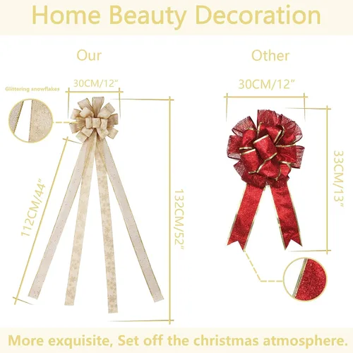 Miniatura 5 de RoseCraft Decoración para Árbol de Navidad, 44 x 12 Pulgadas, Adorno Artificial para Árbol de Navidad, para Familia, Boda, Fiesta de Cumpleaños