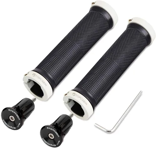 Miniatura 10 de TOPCABIN - Puños de manillar de bicicleta de doble bloqueo - Puños de goma cómodos para BMX y bicicleta de montaña Negro