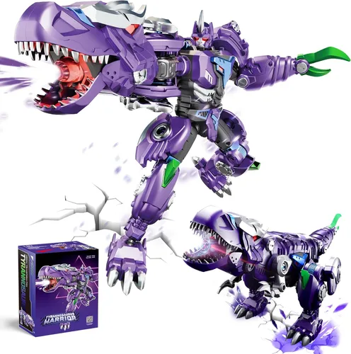 Miniatura 9 de Resosese Figuras de juguetes transformadores, juguetes robot para niños, figura de acción para niños, juguetes de dinosaurio de cumpleaños