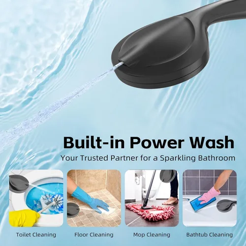 Miniatura 6 de High Pressure Filtered Shower Head with Handheld, 9 Spray Modes 4.7" Shower Head, 59" long hose, 10 Layers Filter for Hard Water, Remove Chlorine
