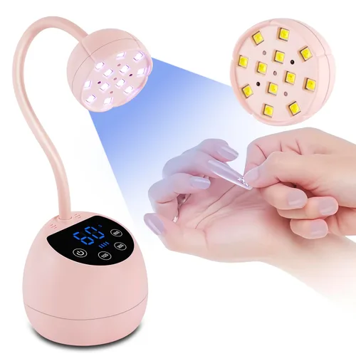 Miniatura 8 de Lámpara de uñas UV, cuello de cisne inalámbrico de 36 W, lámpara de curación de flash con 3 temporizadores y sensor automático para arte de uñas