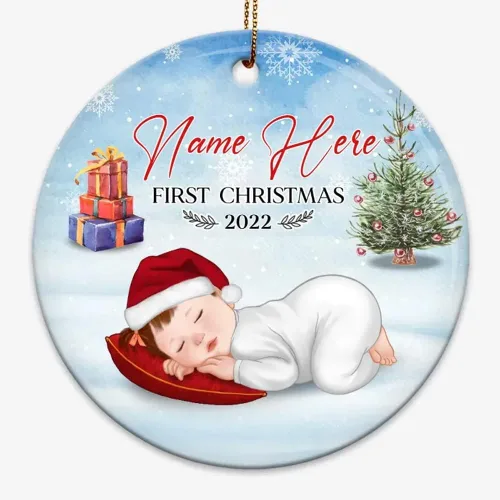Adorno personalizado para el árbol de Navidad para la primera Navidad, regalo para el nuevo padre de la madre de la protuberancia, adorno para