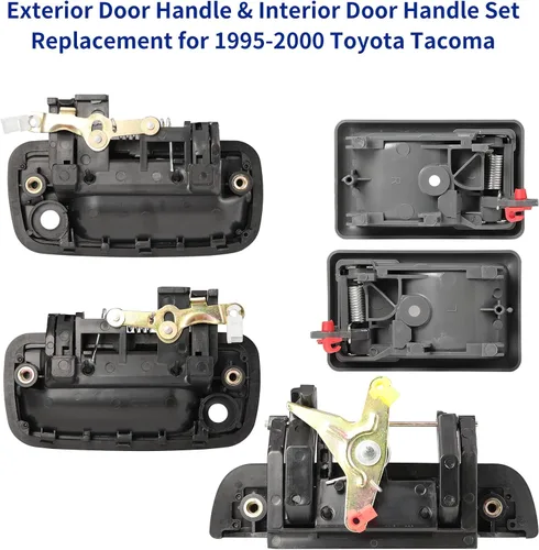 Miniatura 2 de Juego de manija de puerta exterior y manija de puerta interior compatible con Toyota Tacoma 1995-2000, reemplaza # 69220-35020