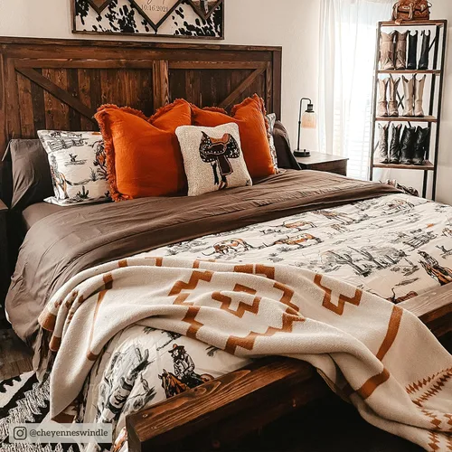 Miniatura 8 de Paseo Road Ranch Life Western Bedding - Juego de funda de edredón de algodón de 2 piezas, tamaño individual, estampado verde de cuernos largos