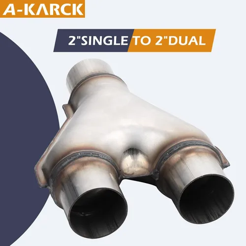 Miniatura 4 de Tubo de escape en Y de 2 pulgadas de entrada, A-KARCK de acero inoxidable de 2 pulgadas de salida, tubo en Y de 10 pulgadas de longitud que soporta