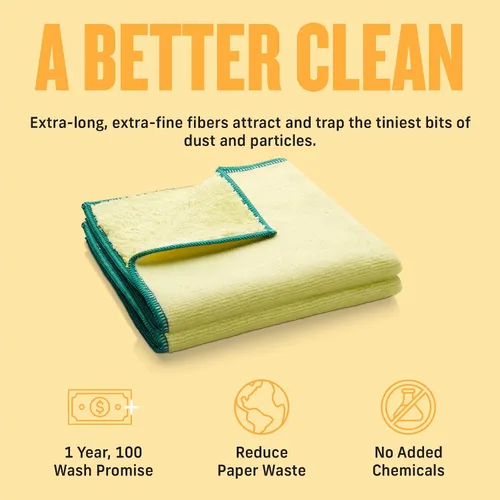 Miniatura 4 de E-Cloth Paño para quitar el polvo de alto rendimiento, plumeros de microfibra para limpieza, suministros para limpieza, paños lavables