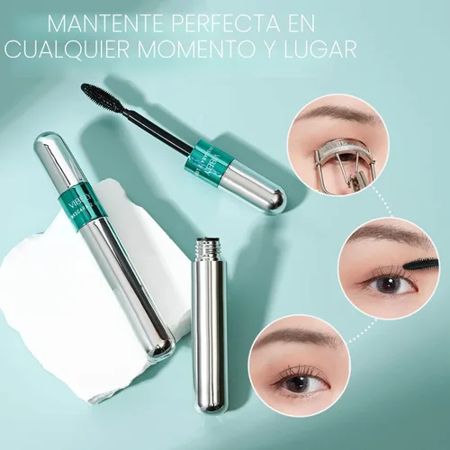 Miniatura 7 de Rímel 2 en 1, 5 veces más largo, cosméticos impermeables para pestañas, efecto natural de alargamiento y engrosamiento, sin grumos, fibra de seda
