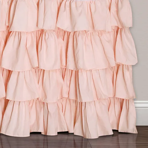 Miniatura 4 de Lush Decor - Cortinas de mariposas Flutter Juego de paneles con diseño de volantes para ventana de la sala, comedor, dormitorio (par), 84 x 52 Rosa