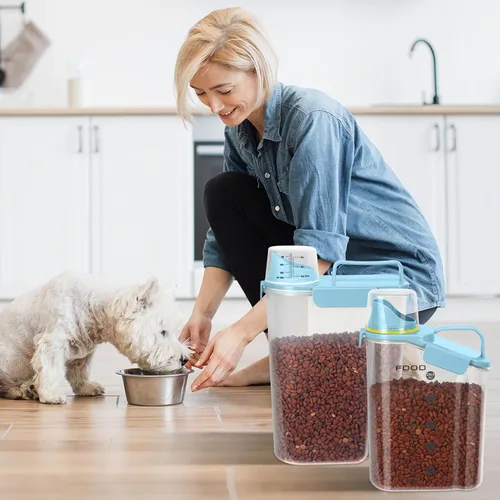 Miniatura 6 de LEAWALK Recipiente de almacenamiento de alimentos para perros, boquilla grande mejorada sin BPA, contenedores de plástico de almacenamiento
