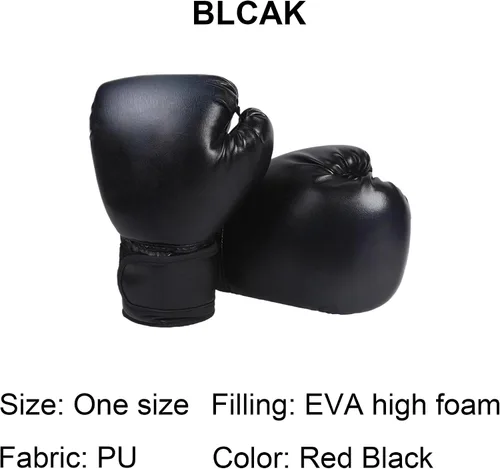 Miniatura 2 de 1 par de guantes de entrenamiento de boxeo: guantes de perforación de superficie de poliuretano para principiantes, guantes de entrenamiento