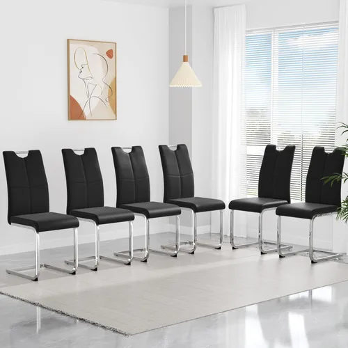 Miniatura 27 de yeag Juego de Sillas de Comedor Modernas de 2 Unidades, Sillas de Cocina y de Sala de Estar con Respaldo Alto, con Patas de Metal Cromado Dorado