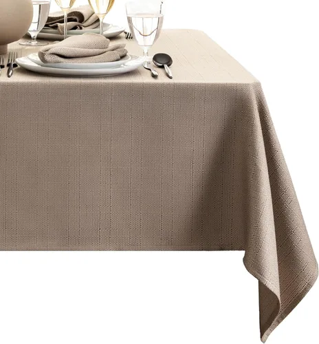 Miniatura 29 de Elrene Home Fashions - Mantel de textura sólida de laurel, resistente al agua y a las manchas, 52 x 70 pulgadas, rectangular, color gris 2-Gris