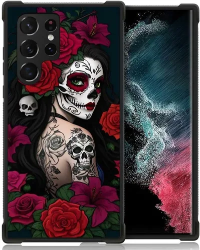 Miniatura 56 de Funda compatible con Samsung Galaxy S22 Ultra, diseño de calavera de dedo medio, diseño increíble a prueba de golpes, antiarañazos, carcasa trasera