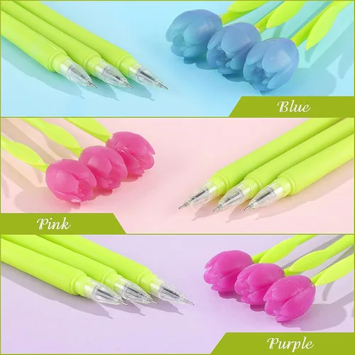 Miniatura 3 de Teling 100 bolígrafos de flores que cambian de color, bolígrafos coloridos a granel, tinta de gel creativa para oficina, regalos de niñas, regalos