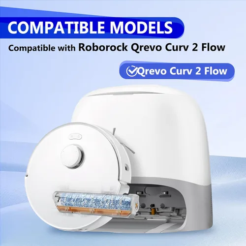 Miniatura 2 de 27 piezas Qrevo Curv 2 accesorios de repuesto compatibles con aspiradora robot Qrevo Curv 2 Flow, 1 juego de cepillo principal, 1 fregona