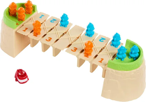 Miniatura 2 de Mattel Games Greedy Gator - Juego para niños para 2 jugadores para familias y fiestas, consigue que los monos atraviesen el puente primero