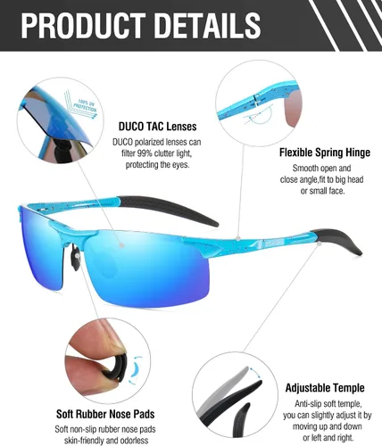 Miniatura 106 de Duco - Gafas de sol deportivas polarizadas para hombre con protección UV 8177s