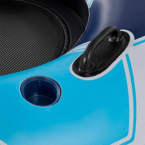 Miniatura 5 de Bestway CoolerZ Rapid Rider - Flotador inflable para 2 personas con soporte para tazas, asas, respaldo y parte inferior de malla, color azul