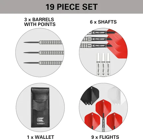 Miniatura 5 de Target Darts Artemis Tungsten Steel Tip Dart Set, 21G/22G/23G/24G/25G/26G Artemis Original Artemis K-Flex Integrated Flight & Shaft