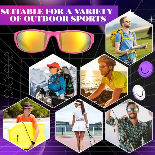 Miniatura 6 de Leumoi 18 pares de gafas de sol deportivas tácticas para correr, gafas de sol para conducción, gafas de motocicleta para hombres, mujeres y jóvenes