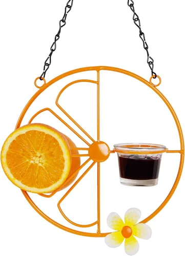 FORUP Oriole - Comedero para pájaros para jalea y naranjas al aire libre, comedero para pájaros de jalea de Oriola de fruta naranja, para jardín al