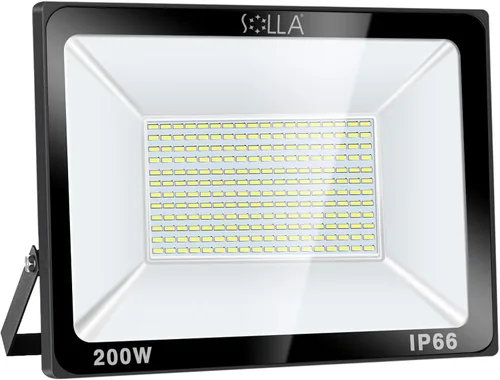 Miniatura 8 de Paquete de 2 focos LED de 100 W para exteriores, luces de seguridad superbrillantes de 8000 lúmenes, equivalente a 550 W, impermeable IP66, blanco