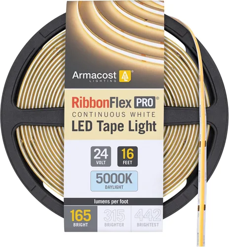 Miniatura 42 de Armacost Lighting RibbonFlex Pro 24V Luz de Tira LED COB Blanca, 2700K, 165 Lúmenes/Pie, 2.5M 171110