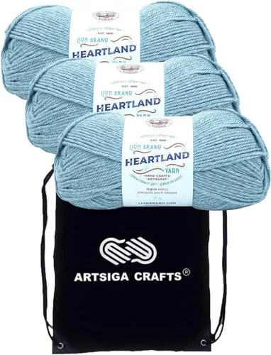 Miniatura 17 de Lion Brand Heartland Capitol Reef 136-140 (3 cadejos - mismo lote de tinte) Hilo estambre medio #4 acrílico para crochet y tejer con bolsa