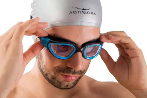 Miniatura 13 de AqtivAqua DX - Gafas de natación con visión amplia para adultos, hombres y mujeres, antiempañamiento y sin fugas Gafas azules + funda azul