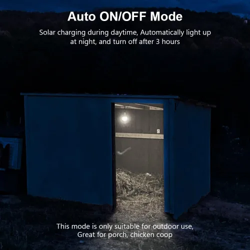 Miniatura 3 de Luz solar portátil con modo de encendido y apagado automático para interiores y Chieken Coop, luces LED solares para tienda de campaña