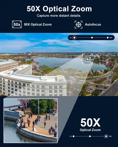 Miniatura 2 de Cámara de seguridad PTZ 4K para exteriores con zoom óptico de 50X, panorámica de 360° de alta velocidad e inclinación de 90°, cámara WiFi de 8MP