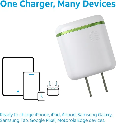 Miniatura 4 de AT&T Cargador de pared USB-C Adaptador de corriente de carga rápida, puntas plegables para viajes, compatible con iPhone, iPad, Samsung Galaxy 20W